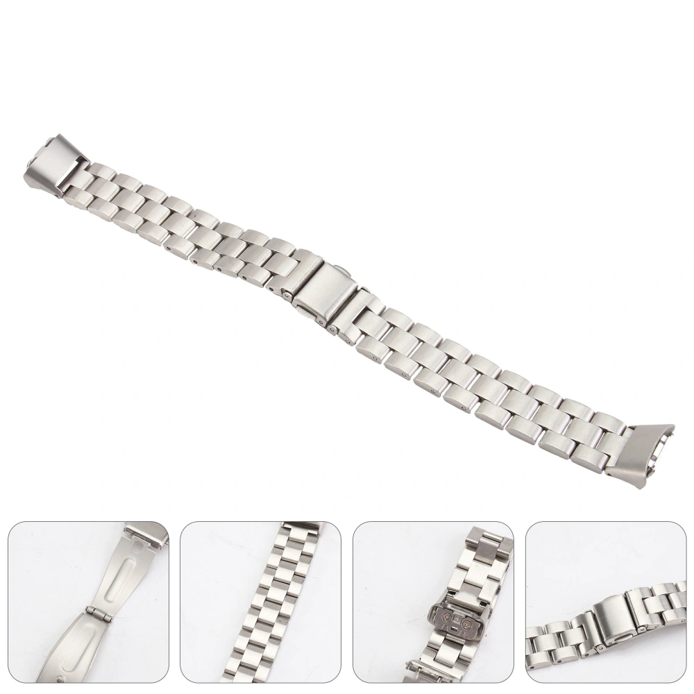 Stainless Steel Strap Wrist Band Replacement Compatible for Galaxy Fit Sm-r370 (Silver)