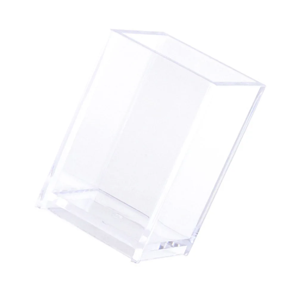 1pc Transparent Square Pen Holder Desktop Storage Box Makeup Brush Container