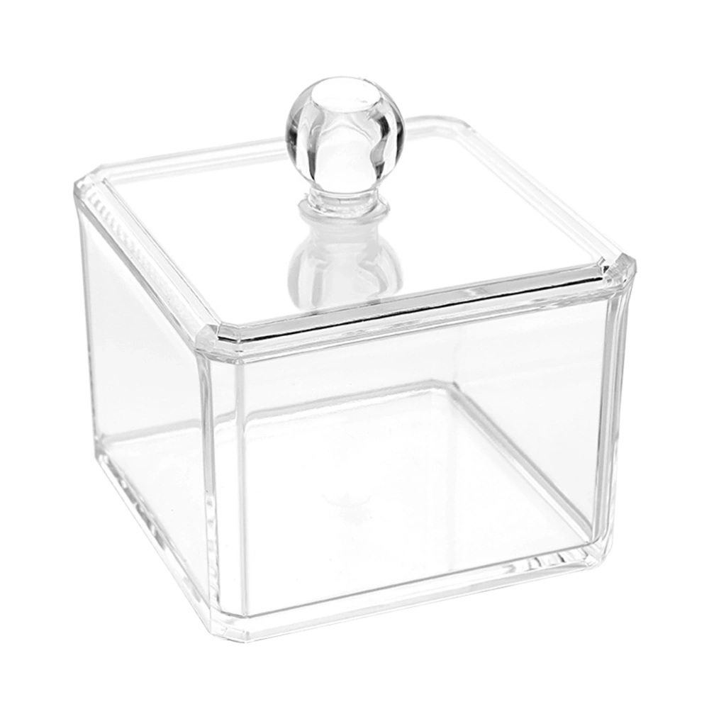 2 Pcs Cotton Ball and Swab Holder Organizer Clear Acrylic Cotton Pad Box Container for Cotton Swabs Q-Tips Makeup Pads Cosmetics and More(Transparent)