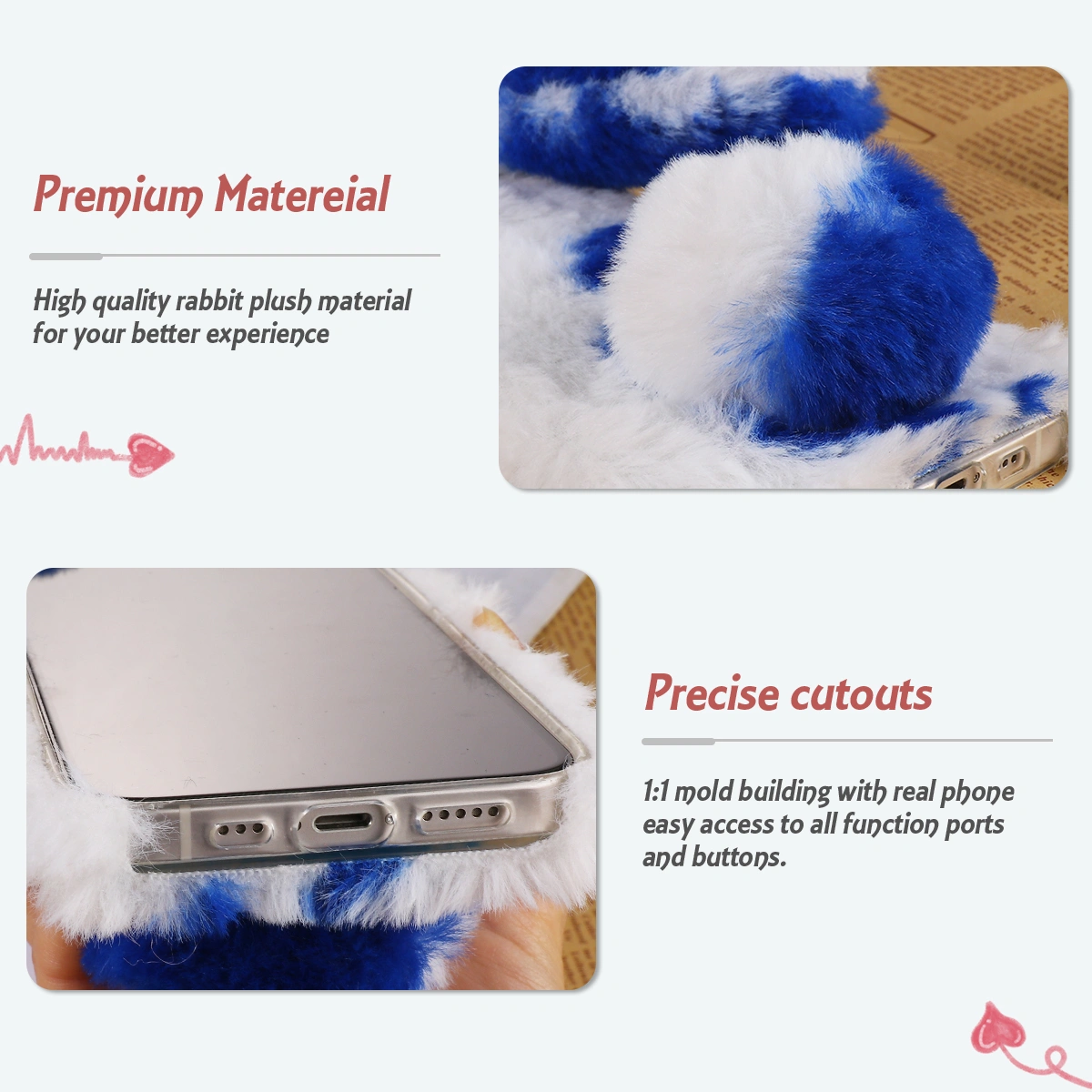 Delicate Protective Cover Plush Phone Protector Compatible with Moto E (2020)