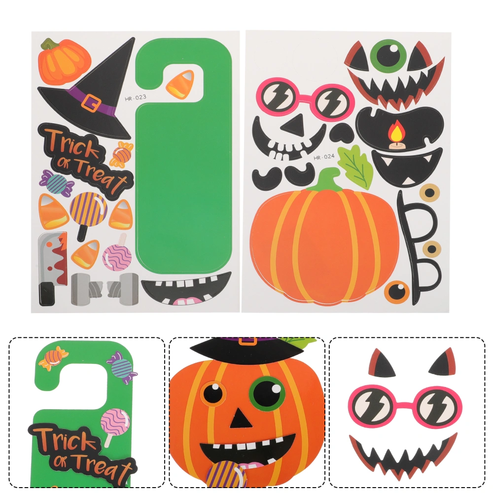 3 Sets Halloween Stickers Halloween Decorative Stickers Trick or Treat Stickers (Assorted Color)