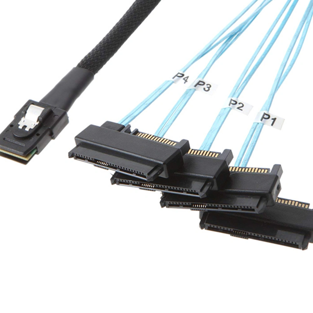 Mini SAS to 4 SATA Cable 0.5m SATA Transmission Cable Hard Disk Adapter Cable