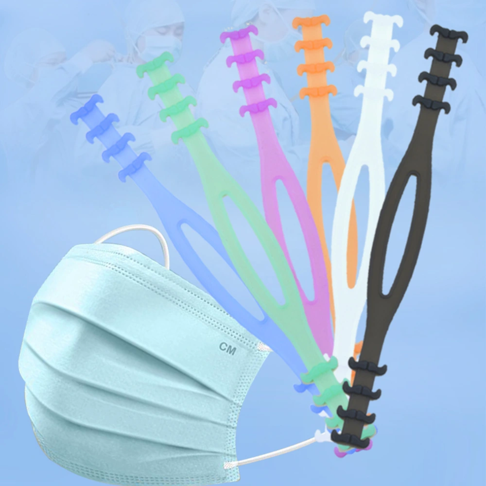 6pcs Mask Extension Strap Silicone Adjustable Extension Mask Rope Buckle for Men Women (Mixed Color)