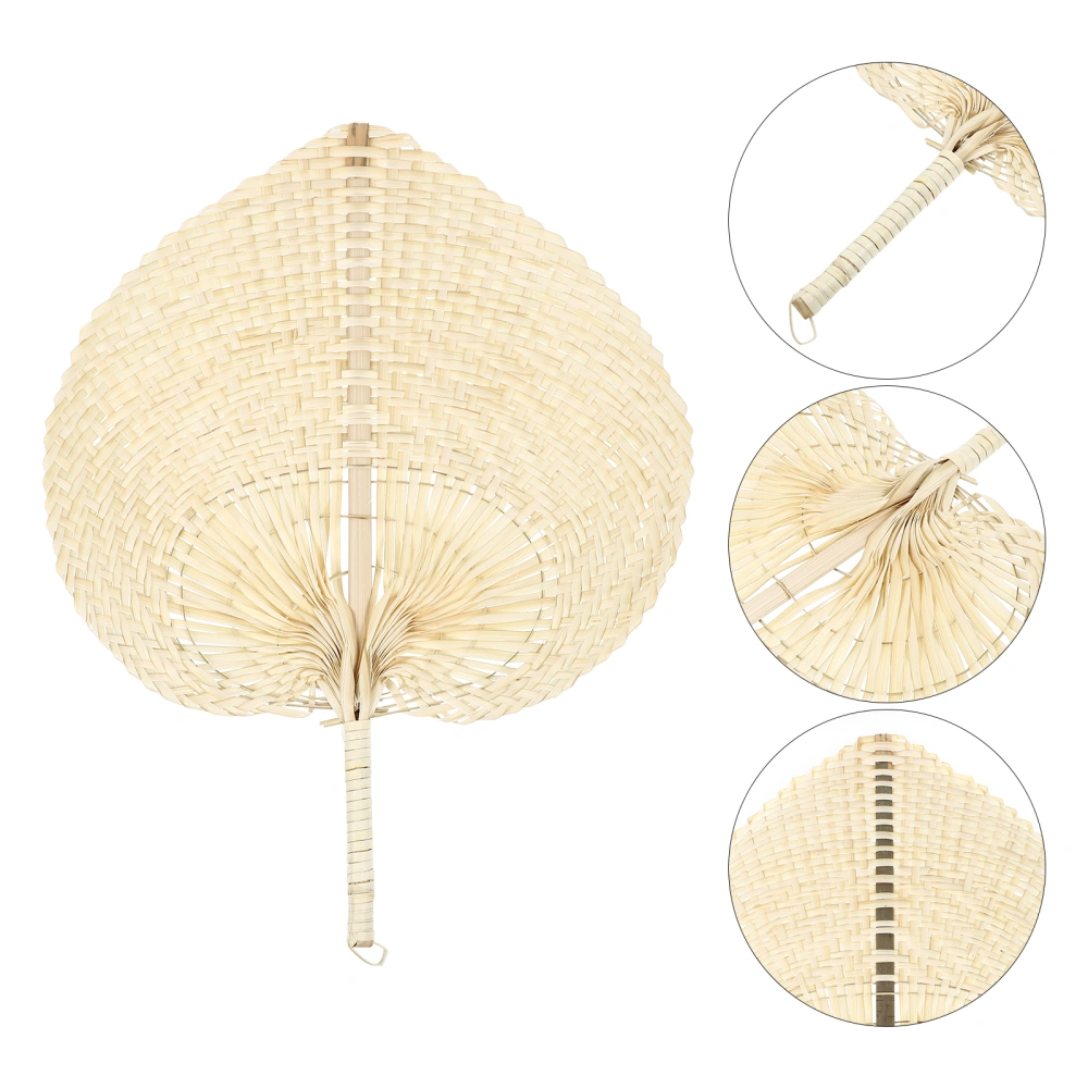 1Pc Practical Handmade Straw Woven Straw Fan Portable Handmade Fan ( Yellow)