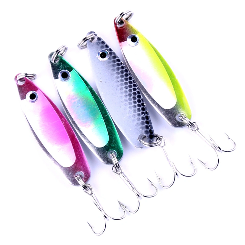 4pcs Simulation 3D Fishing Lures Metal Sequin Fishing Bait Lifelike Fishing Hook Fishing Accessories (Four Colors)