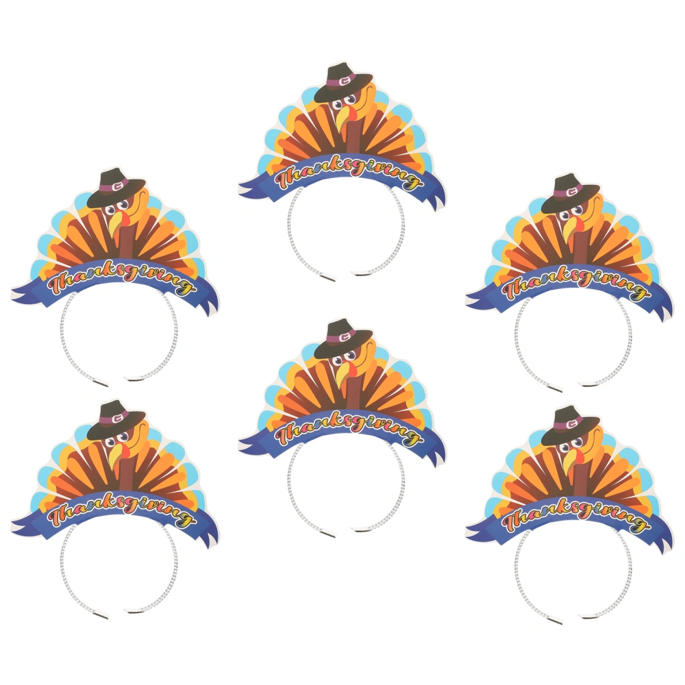 6Pcs Headdress for Thanksgiving Party Letter Shape Design Headdress for Decor