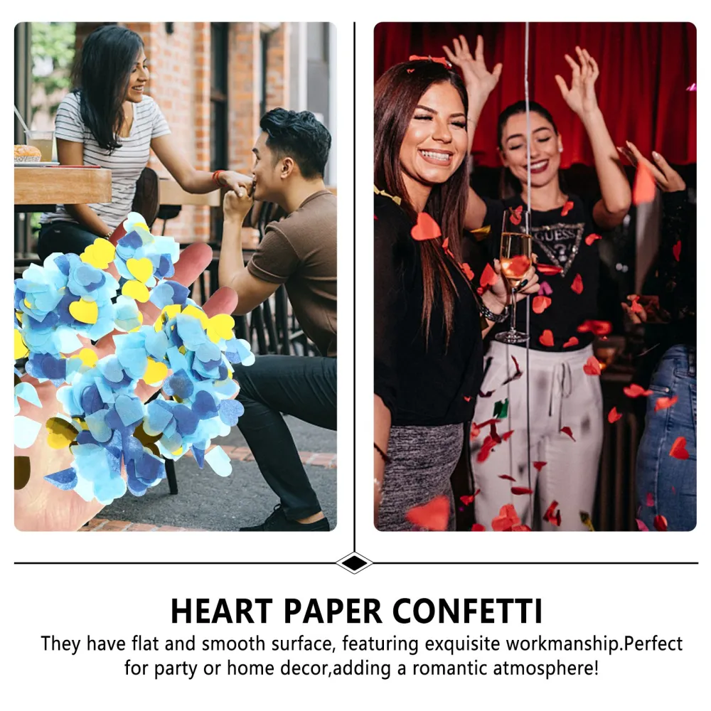 4 Packs Valentine's Day Themed Confetti Party Decoration Heart Paper Confetti