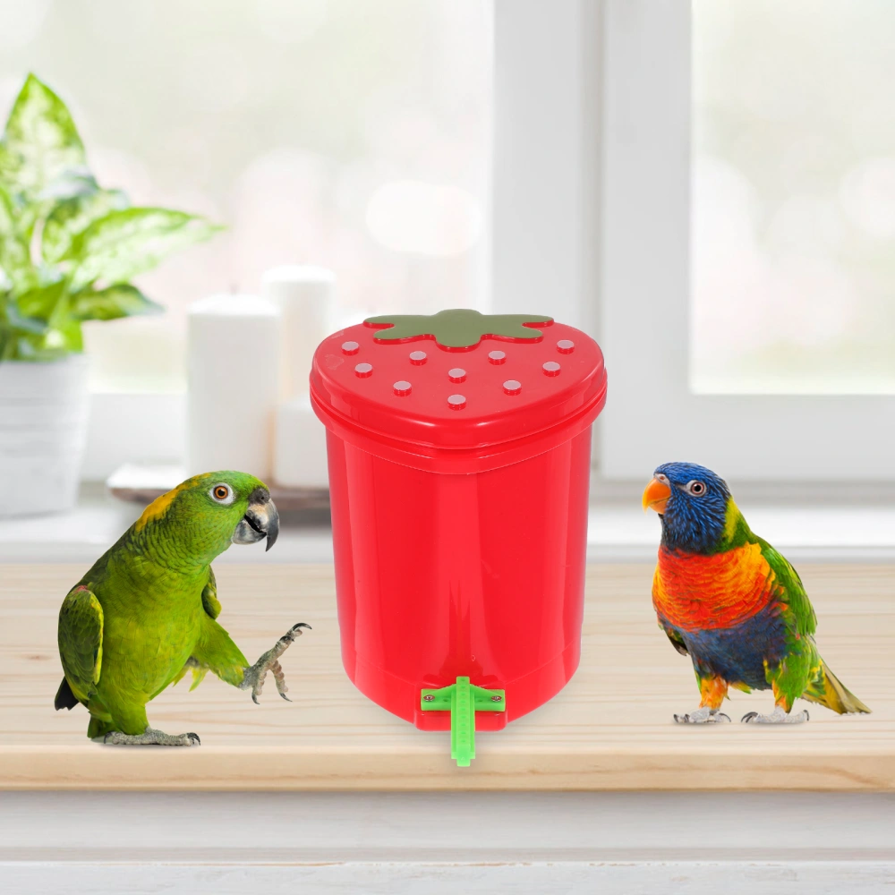 Parrot Trash Can Intelligence Develop Plastic Birds Supplies Parrot Plaything Mini Strawberry Trash Can