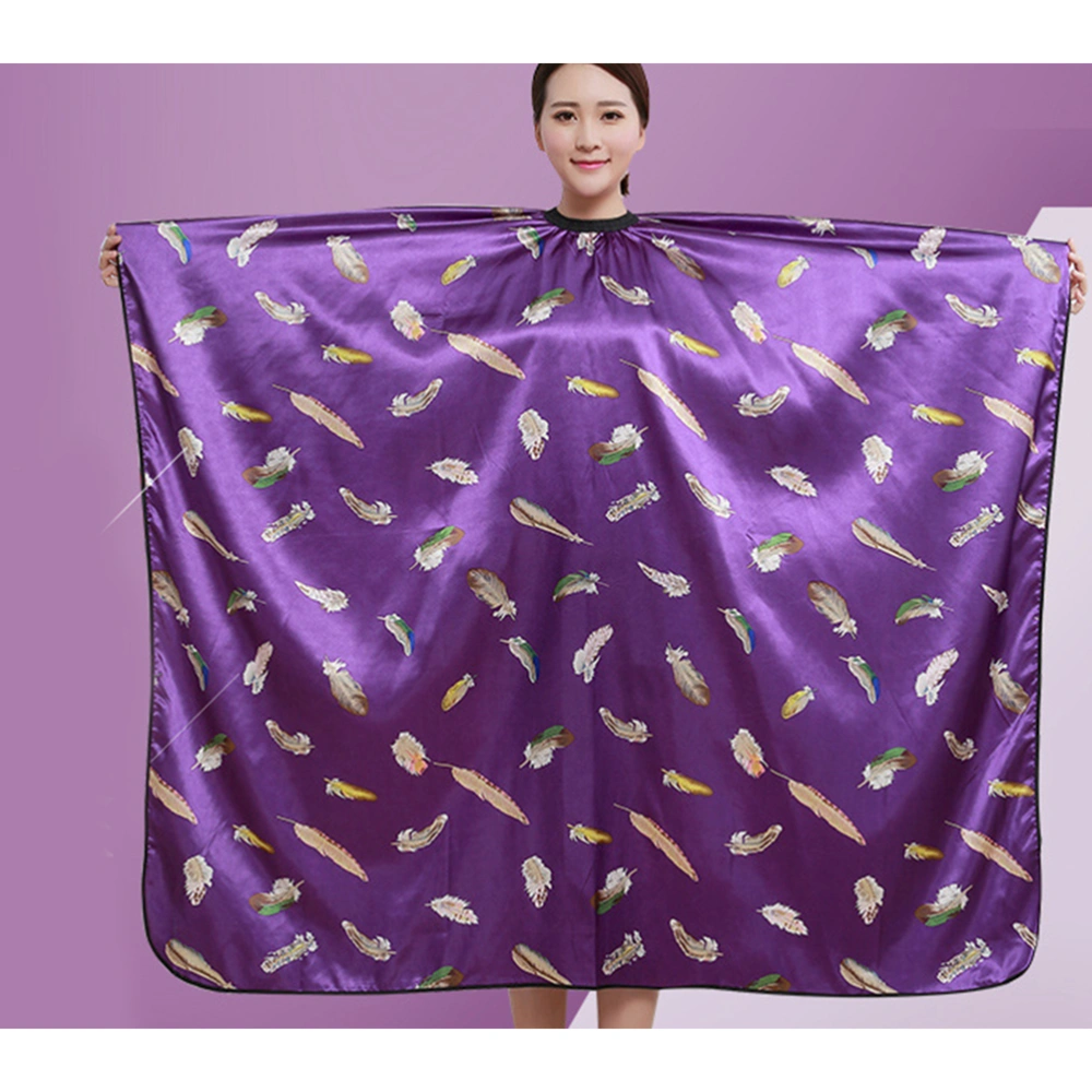 Useful Hairdressing Cape Waterproof Haircut Cape Hair Cutting Cloak Haircut Gown Protection Supplies for Barber Shop (Purple)