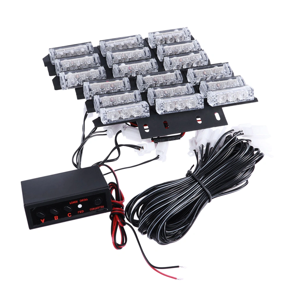 54 LED Ultra Bright Emergency Strobe Lights for Trucks Vehicle Warning Flashing Light (White Light)