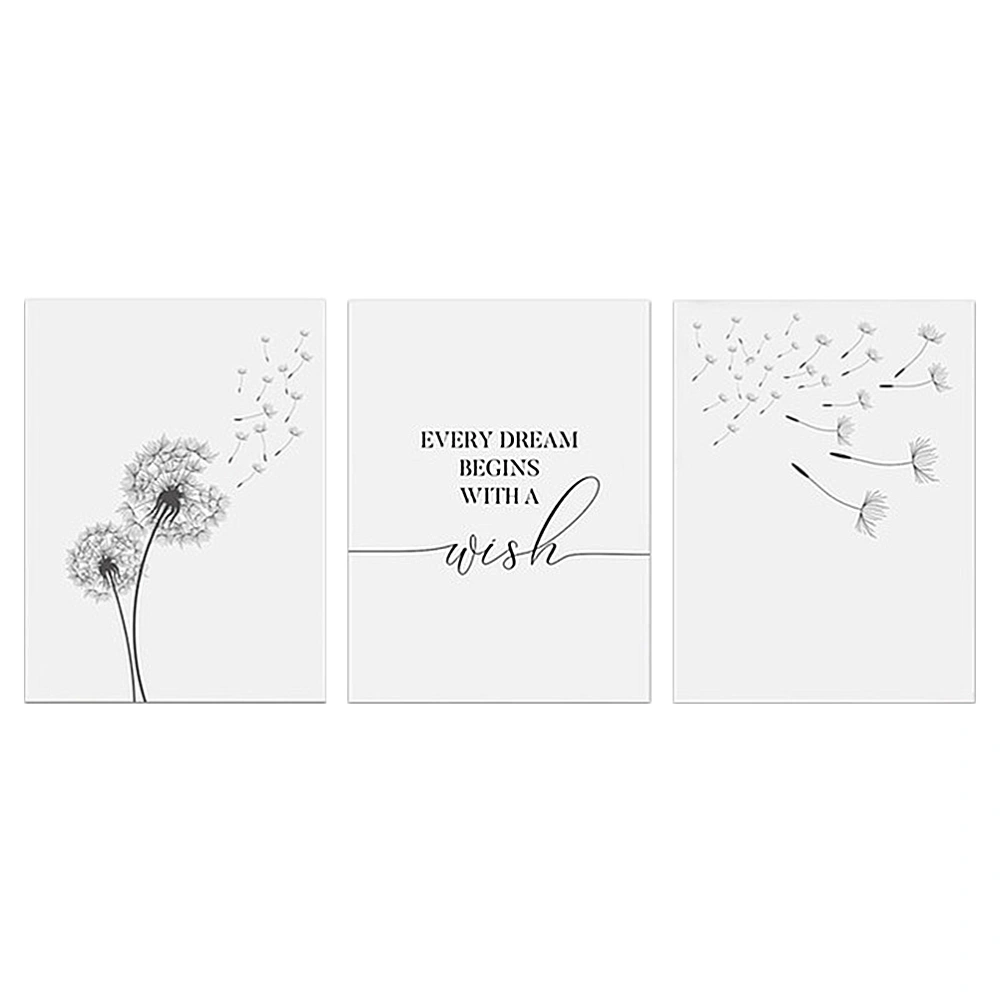 3 Pcs 30x40cm Dandelion Painting Wall Art Pictures Home Painting Decor Frameless Painting Dandelion Canvas Painting (Random Style)