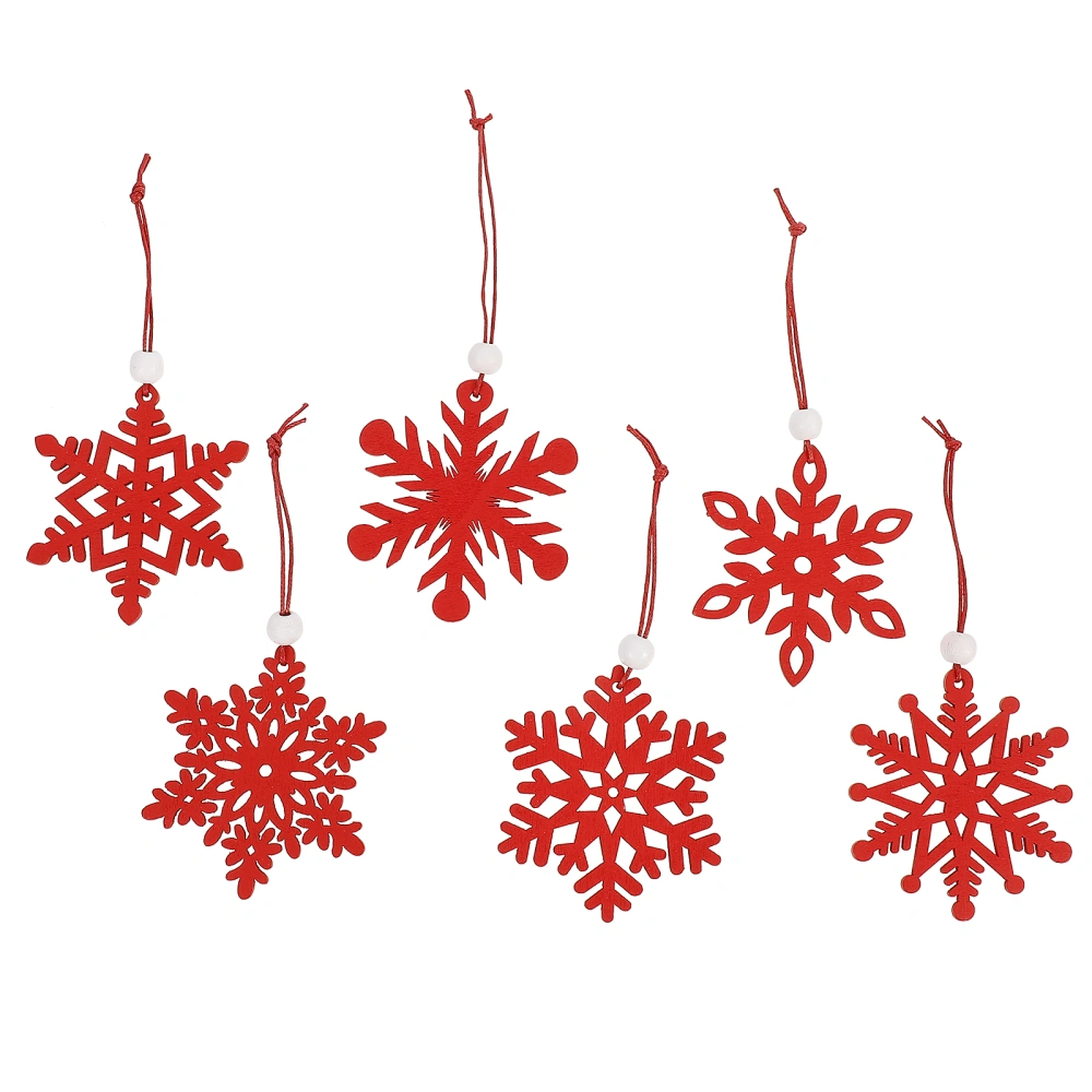 6pcs Christmas Snowflake Decors Exquisite Snowflake Pendants Party Favors