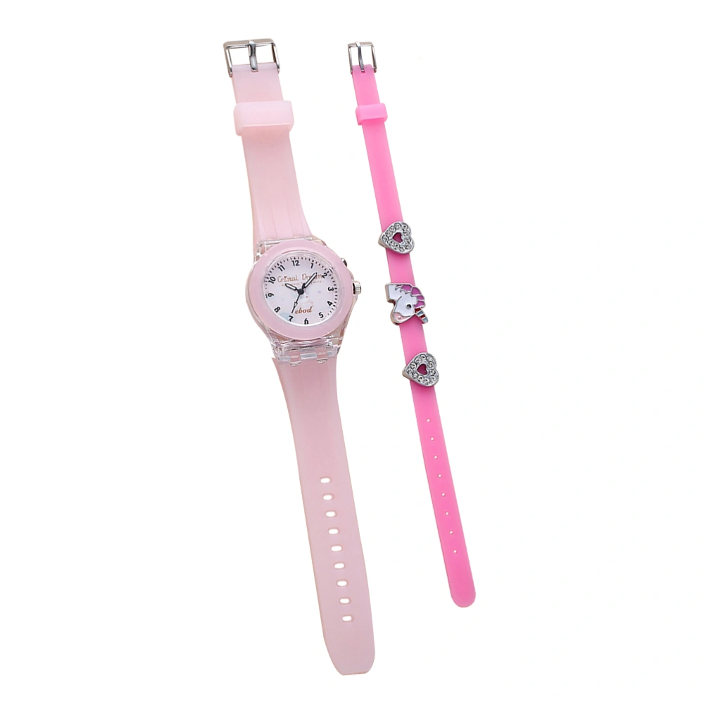 1 Set Girls Wristwatch Unicorns Design Bracelet Children Cartoon Digital Watch