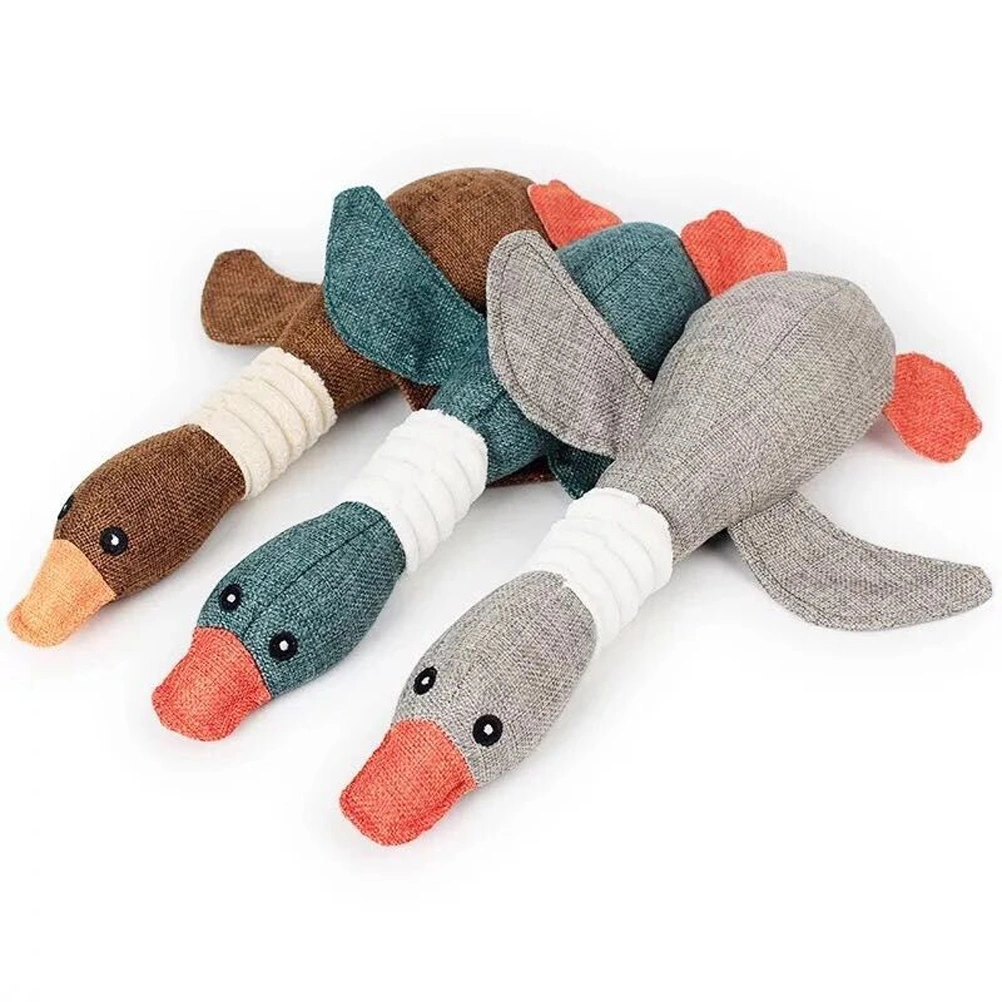 Cartoon Pet Dogs Cats Toys Biting Chew Sound Toys Duck Goose Design for Dogs Cats Training (Random Color)