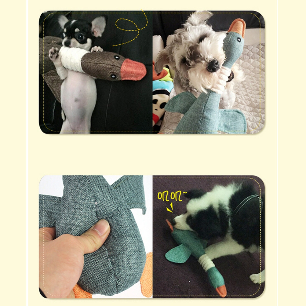 Cartoon Pet Dogs Cats Toys Biting Chew Sound Toys Duck Goose Design for Dogs Cats Training (Random Color)