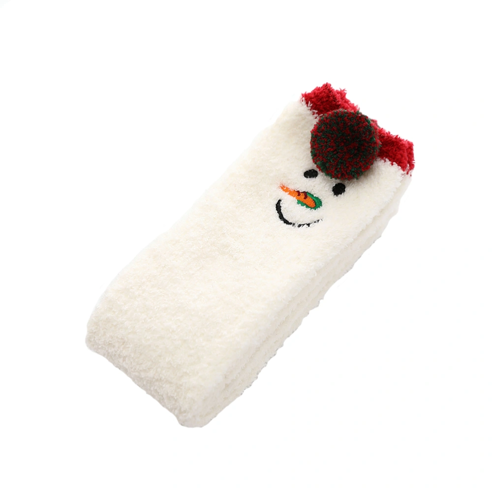 Christmas Knee Highs Stockings Breathable Cartoon Socks Girls Stockings Over the Knee Thigh High Socks Coral Socks (Snowman)