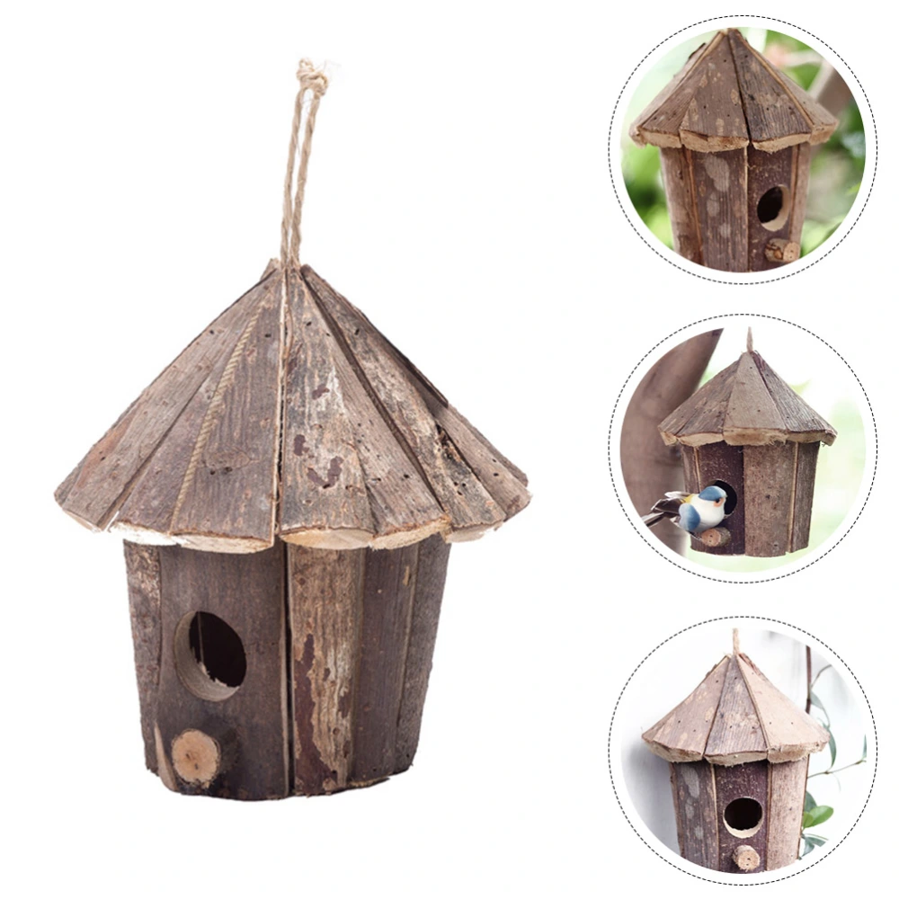 1Pc Wooden Bird House Sleeping Nest Wooden Birdhouse Birds Supplies Gift