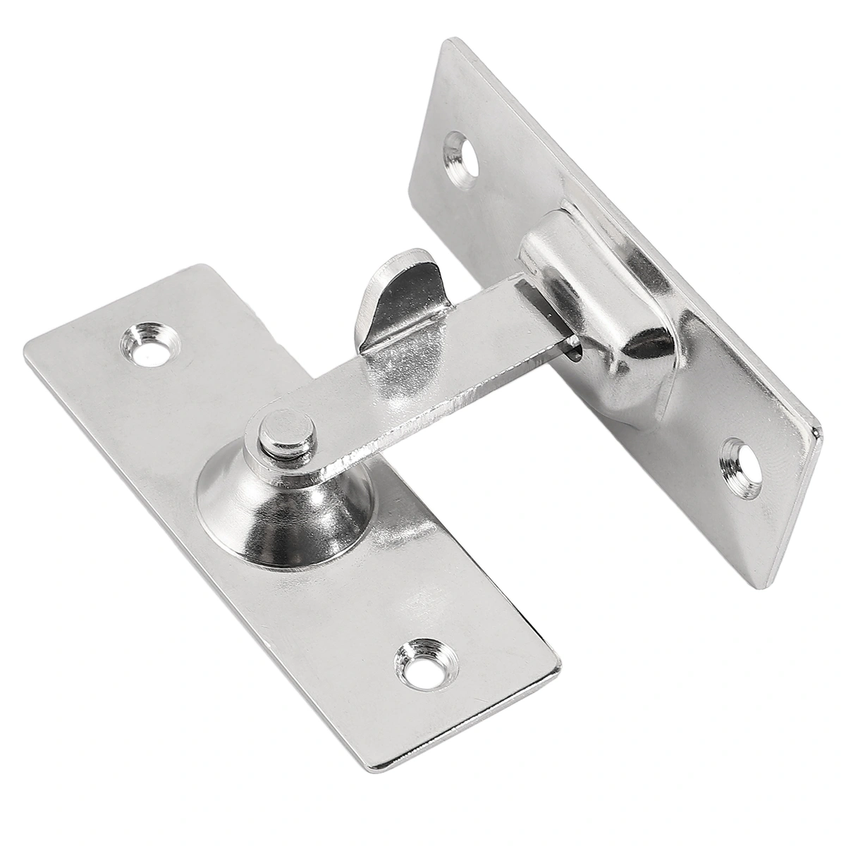 Stainless Steel 90 Degree Door Lock Buckle Simple Right Angle Sliding Door Latch Bolt (Large, Silver)