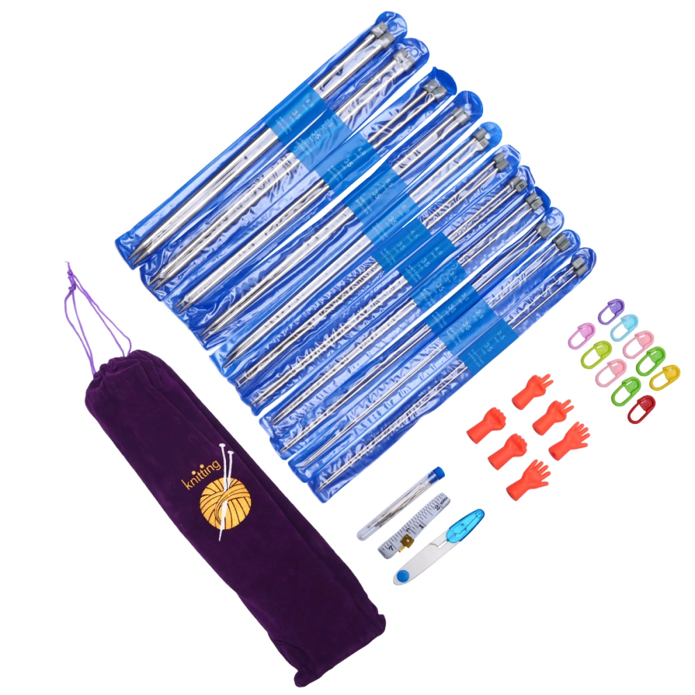 Knitting Needle Set 35cm Single Point DIY Weave Sweater Clothes Needle Hooks