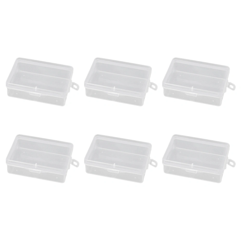 6pcs Rectangular Plastic Storage Box Small Transparent Case Jewelry Container Collection Organizer (11#-2)