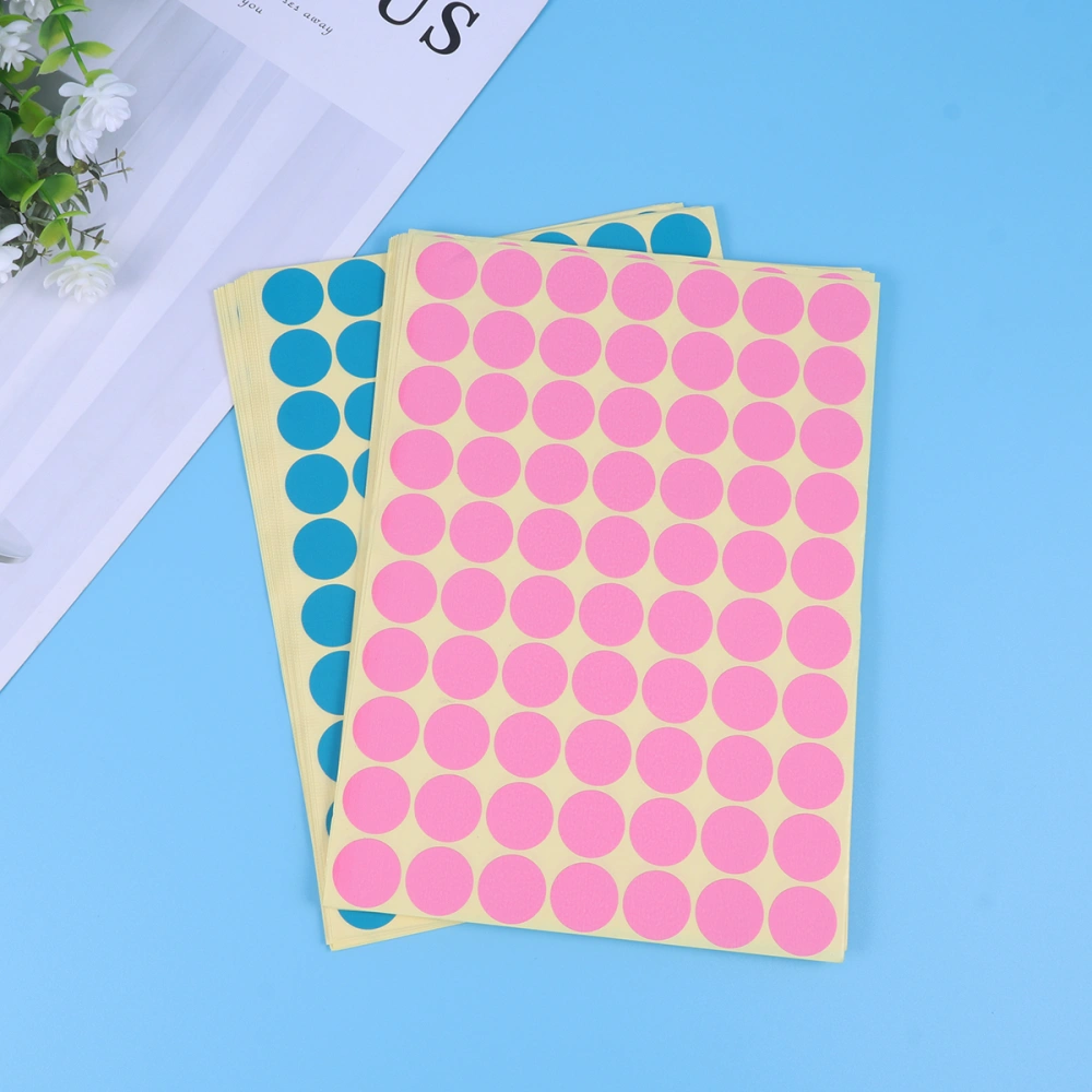 30 Sheets Self Adhesive Sticky Color Coding Labels Removable Small Circle Dot Stickers for Classroom Organization Decorations Yard Sale Calendar Planner - 19mm (Blue+Pink)