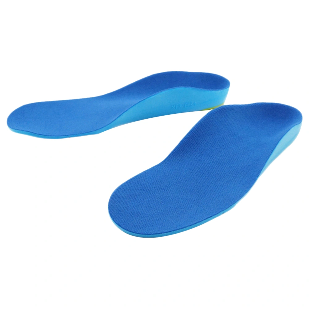 1 Pair Children Non-slid Flatfoot Orthotic Insoles XO Leg Arch Supports Correction Cushions Insert Shoe Pads for Boys Girls (Blue, 19-22 Yard)