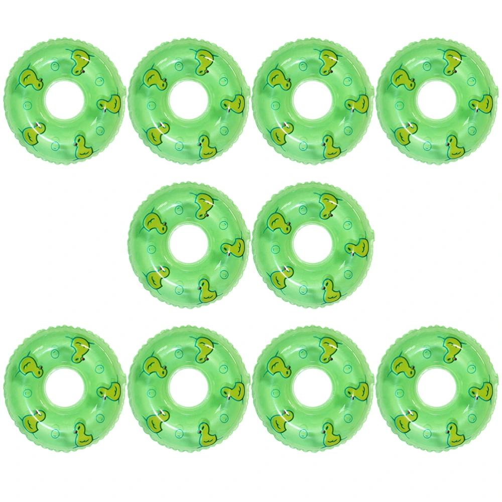 20pcs Adorable Mini Swimming Rings Duck Pattern Small Swim Rings Doll House Decors