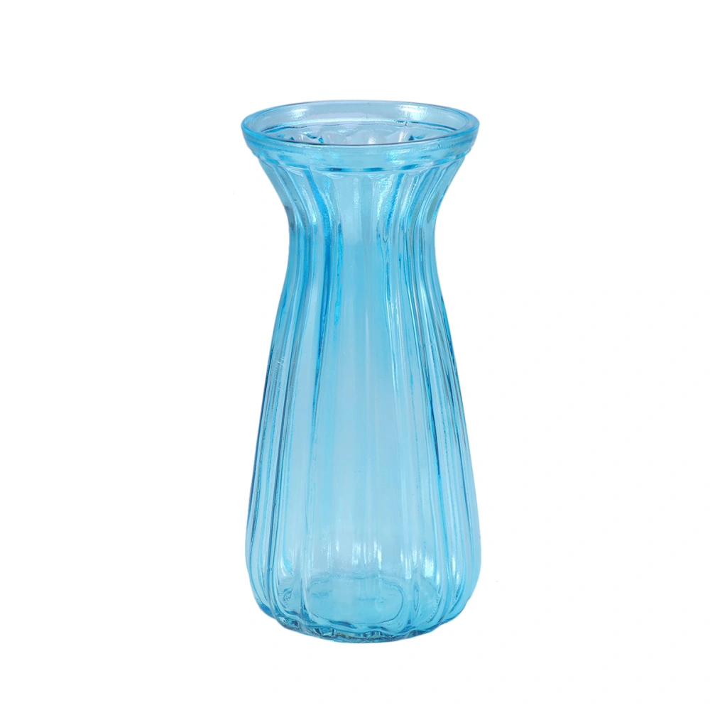 European Glass Flower Vase Fresh or Dry Flower Arrangement Living Room Bedroom Ornament (Blue)