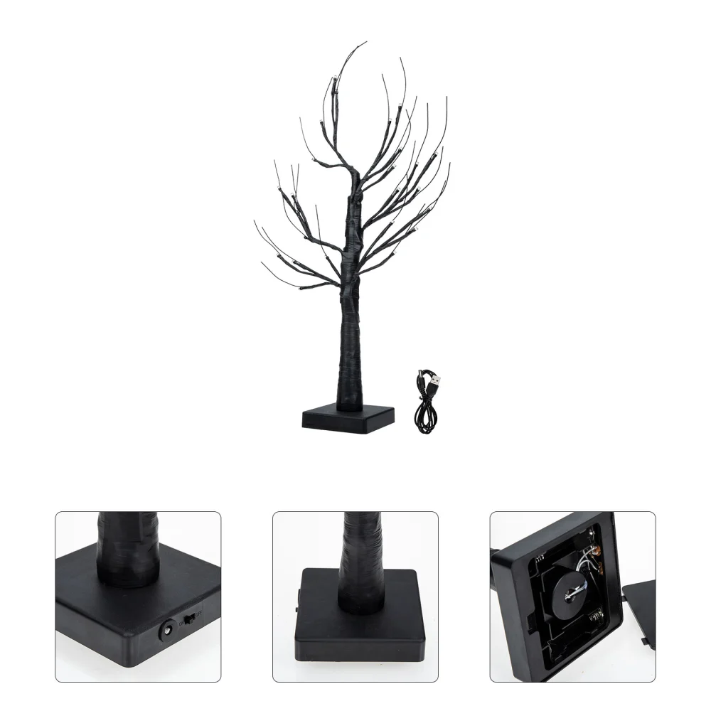 LED Lighted Birch Tree Battery Operated Branch Tree Night Light Desktop LED Lamp