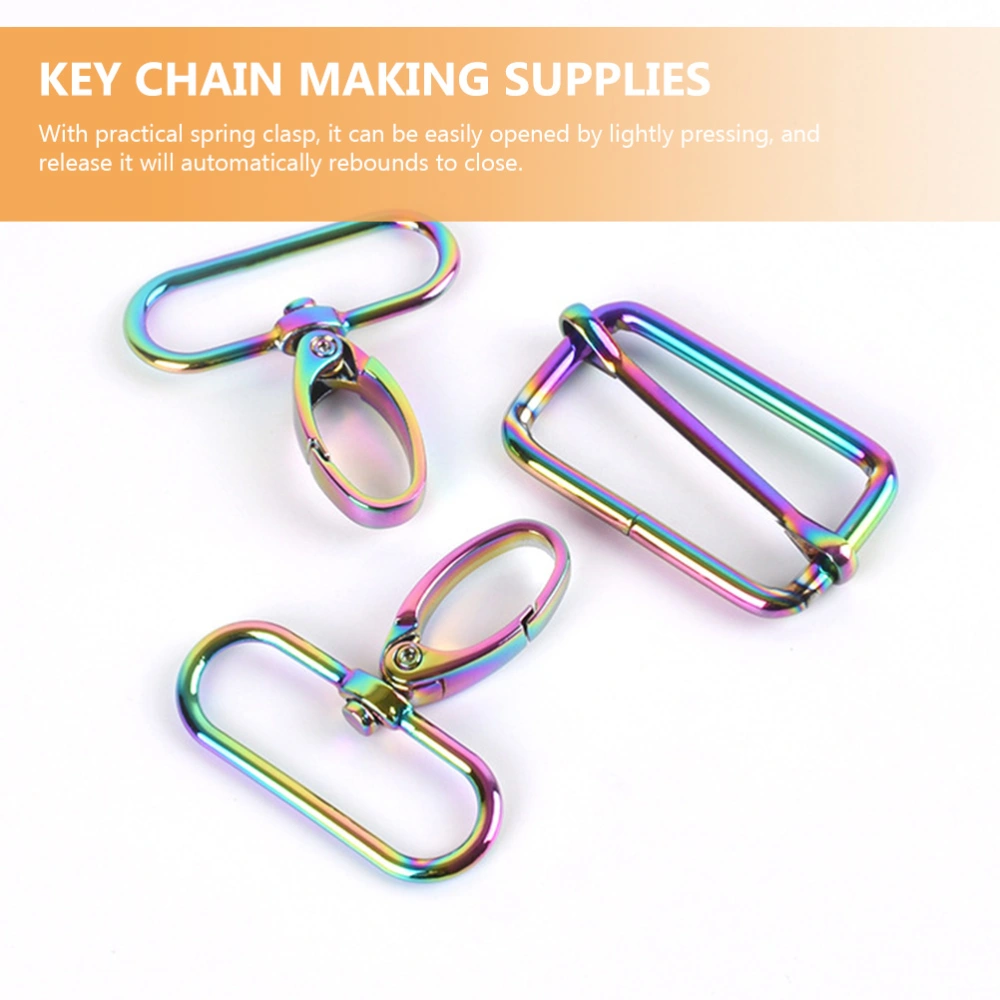 1 set of Rainbow Swivel Hook Claw Clasp Slide Buckles Dog Collar DIY Buckles