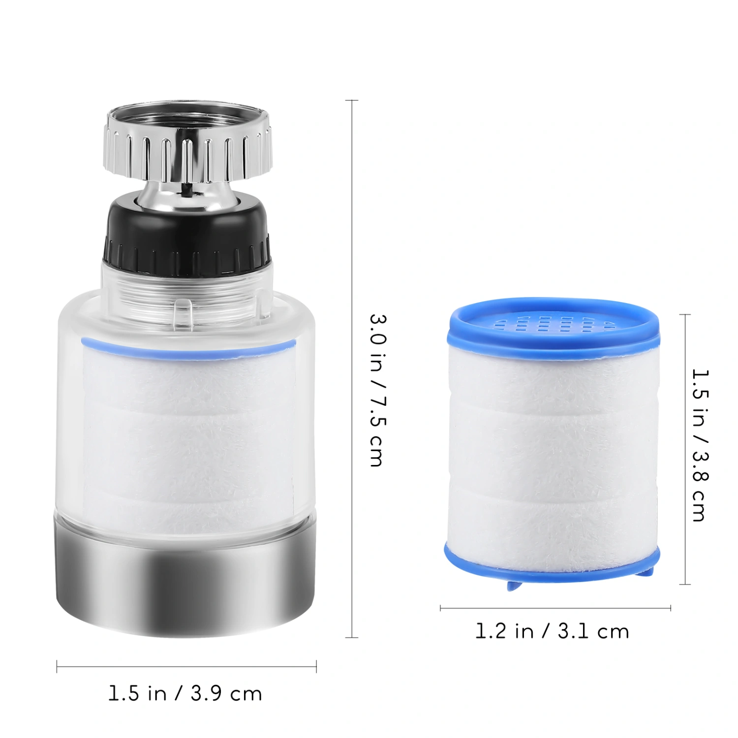 1 Set Bathroom Sink Water Filter Kitchen Tap Filtration Cotton Faucet Water Filter Purifier