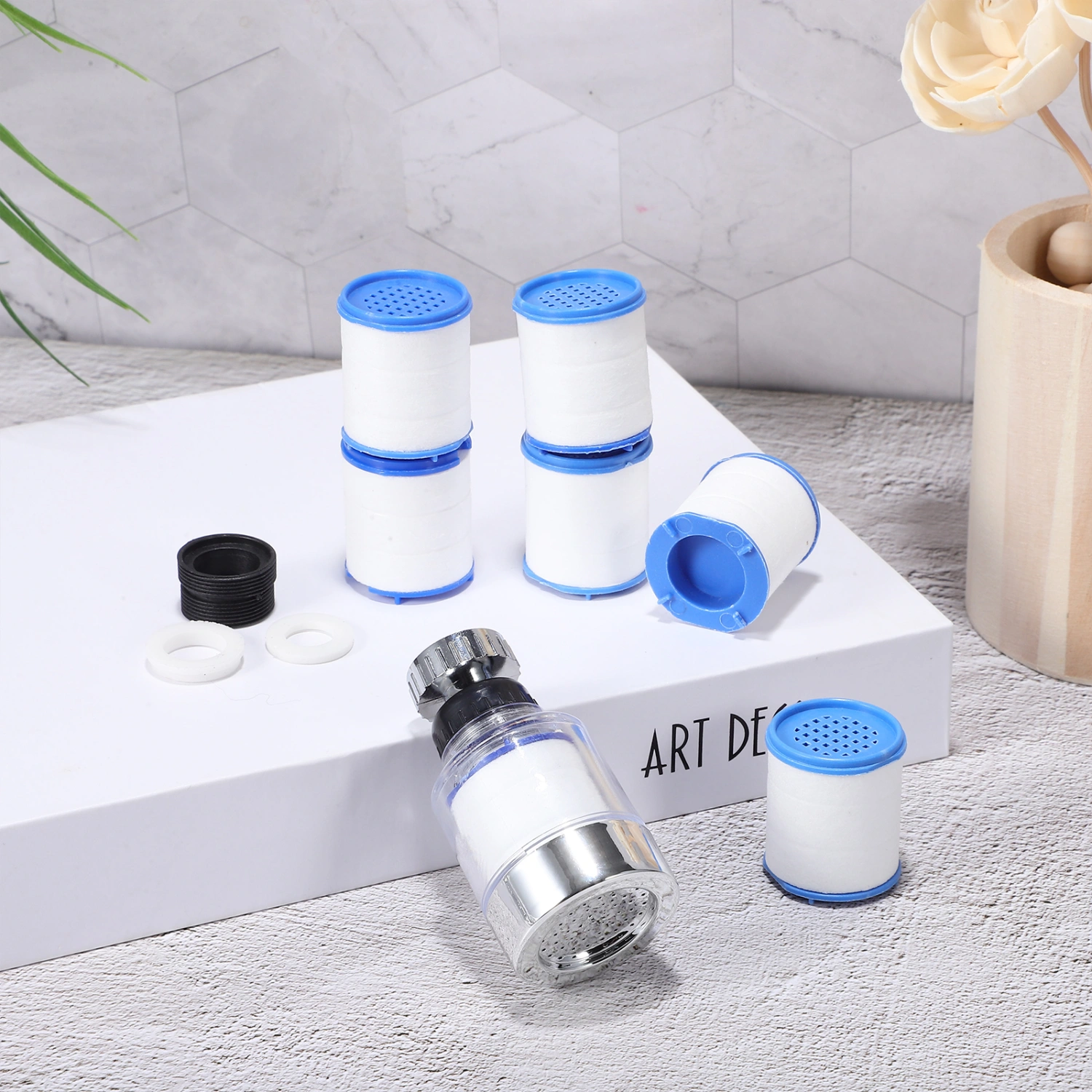1 Set Bathroom Sink Water Filter Kitchen Tap Filtration Cotton Faucet Water Filter Purifier