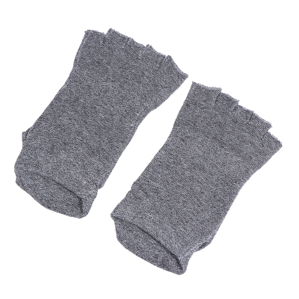 1 Pair of Anti-slip Yoga Socks 5 Toe Moisturizing Socks Breathable Sports Socks for Women Lady Girls (Grey)