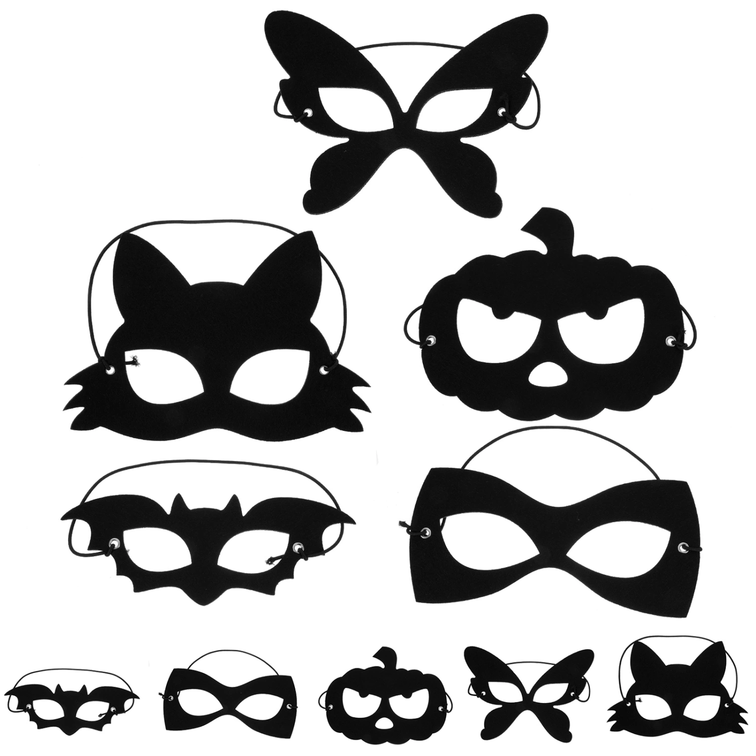 10Pcs Felt Eye Mask Masquerade Halloween Ball Masquerade Mask for Festival Carnival