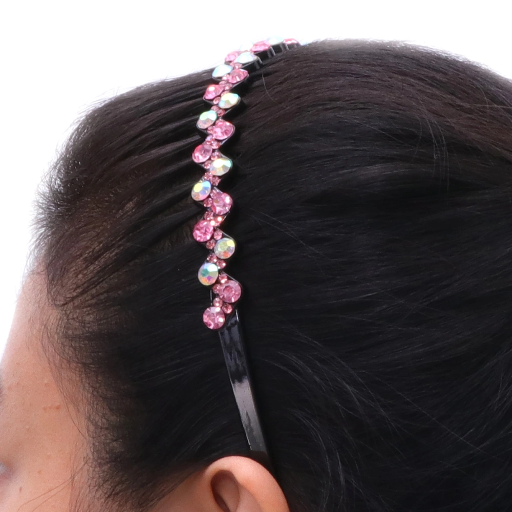 4Pcs Wave Shape Hair Hoops Toothed Rhinestone Hair Band Jewelry Headdress Female Headwear for Women Girls