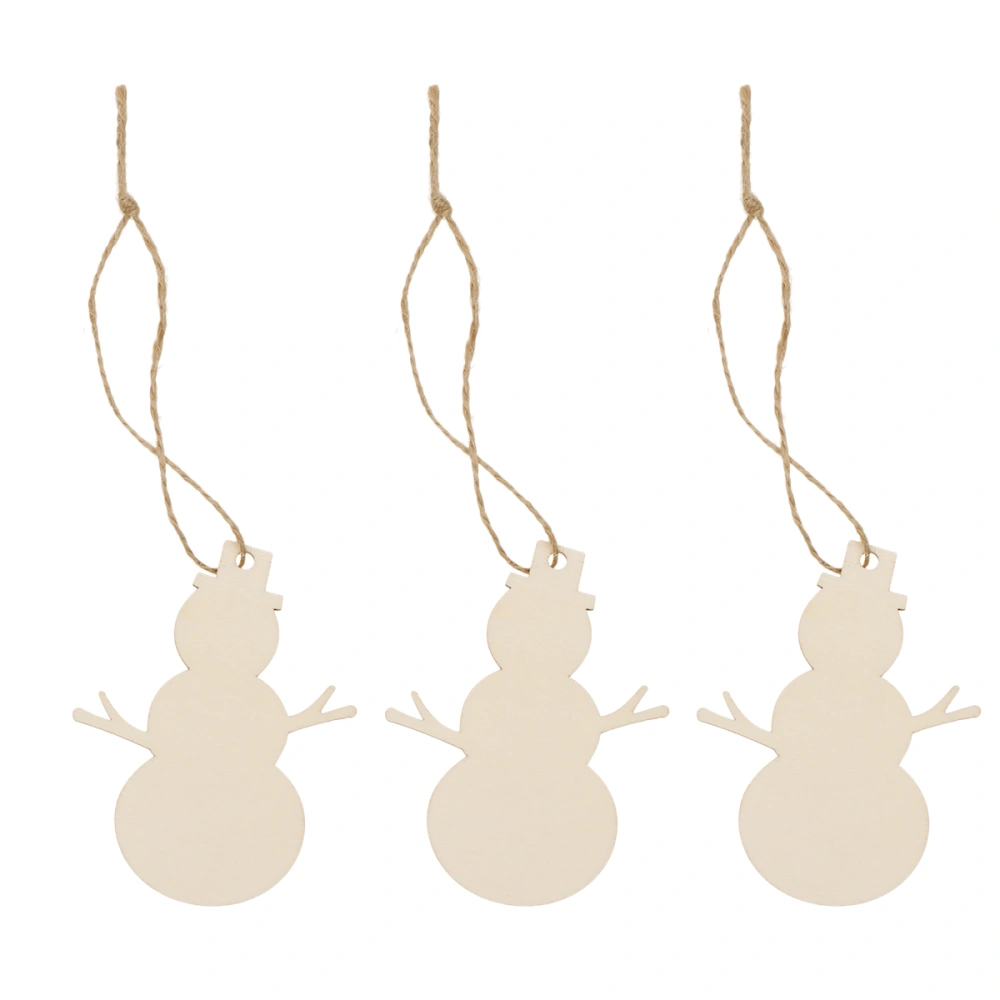 50pcs Xmas Hanging Decor Wooden Hanging Crafts Ornament Christmas Tree Party Hanging Pendant Decoration for Home (Snowman)