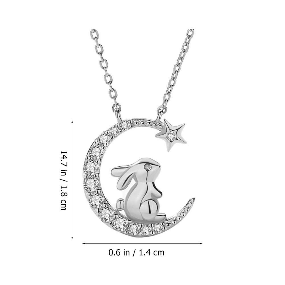 Rhinestone Neck Chain Necklace Exquisite Girl Necklaces Moon Star Necklace