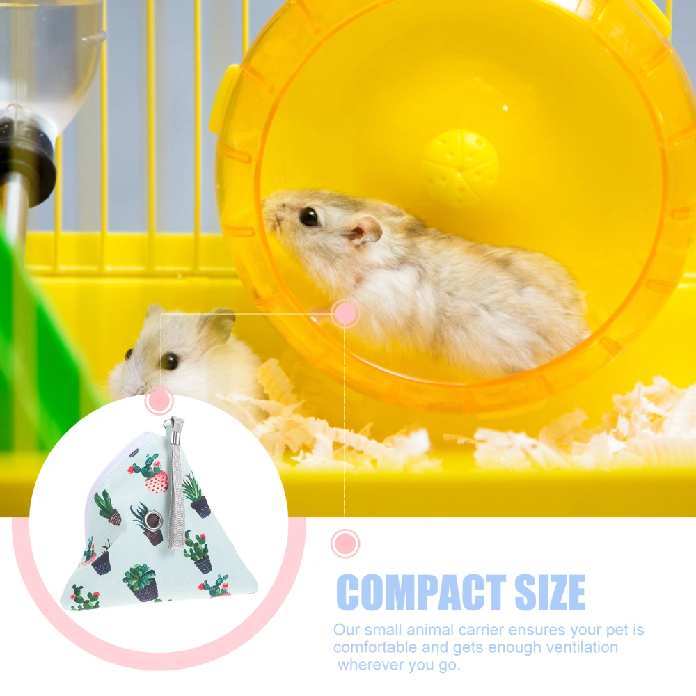 Cactus Pattern Hamster Carrying Case Little Pet Carrying Bag Hamster Travel Bag Storage Bag