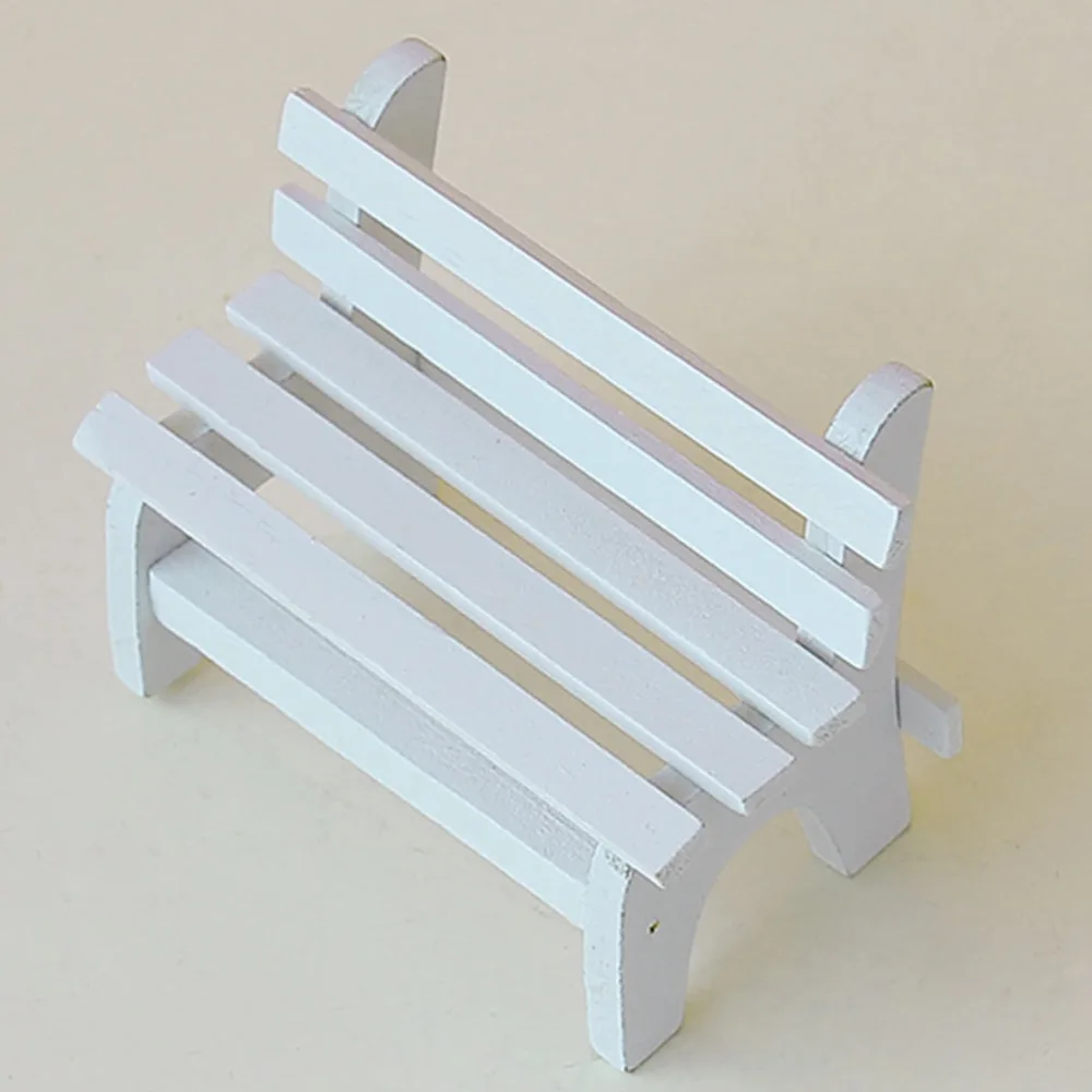 6pcs Miniature Bench Model Doll House Ornament Mini Chair Adornment Photo Props