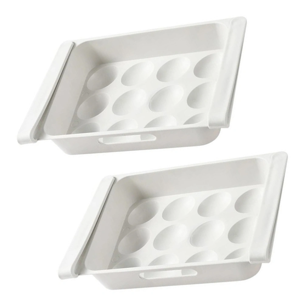 2Pcs Drawer Type Egg Holders 12-grids Egg Containers Refrigerator Storage Boxes