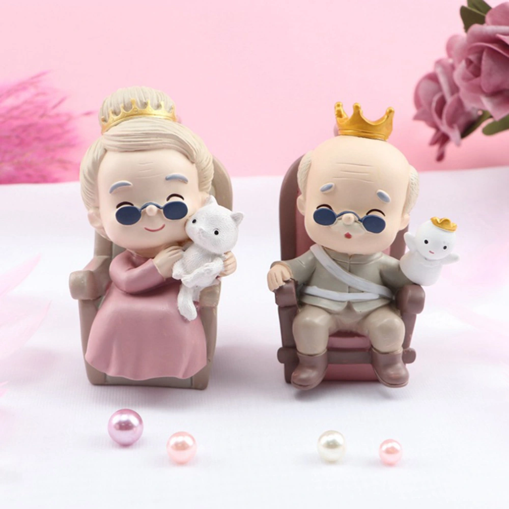 Grandma Desktop Ornament Furnishing Articles Creative Couple Gift Cake Ornament (Seat Grandma)