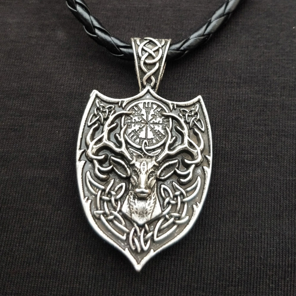 Antler Amulet Charm Necklace Viking Style Neck Pendant Viking Charm Necklace