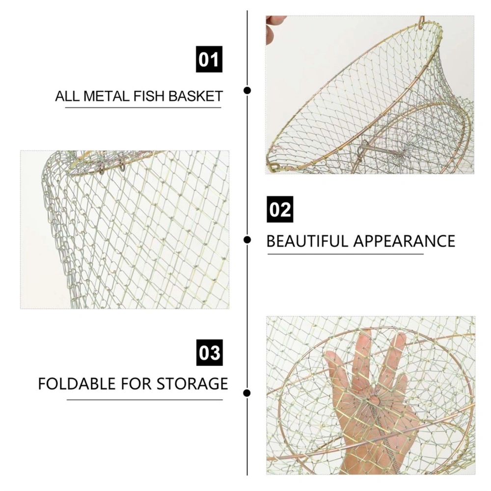 Metal Net Fish Basket Steel Wire Fishing Cages Fish Protection Cage Accessory