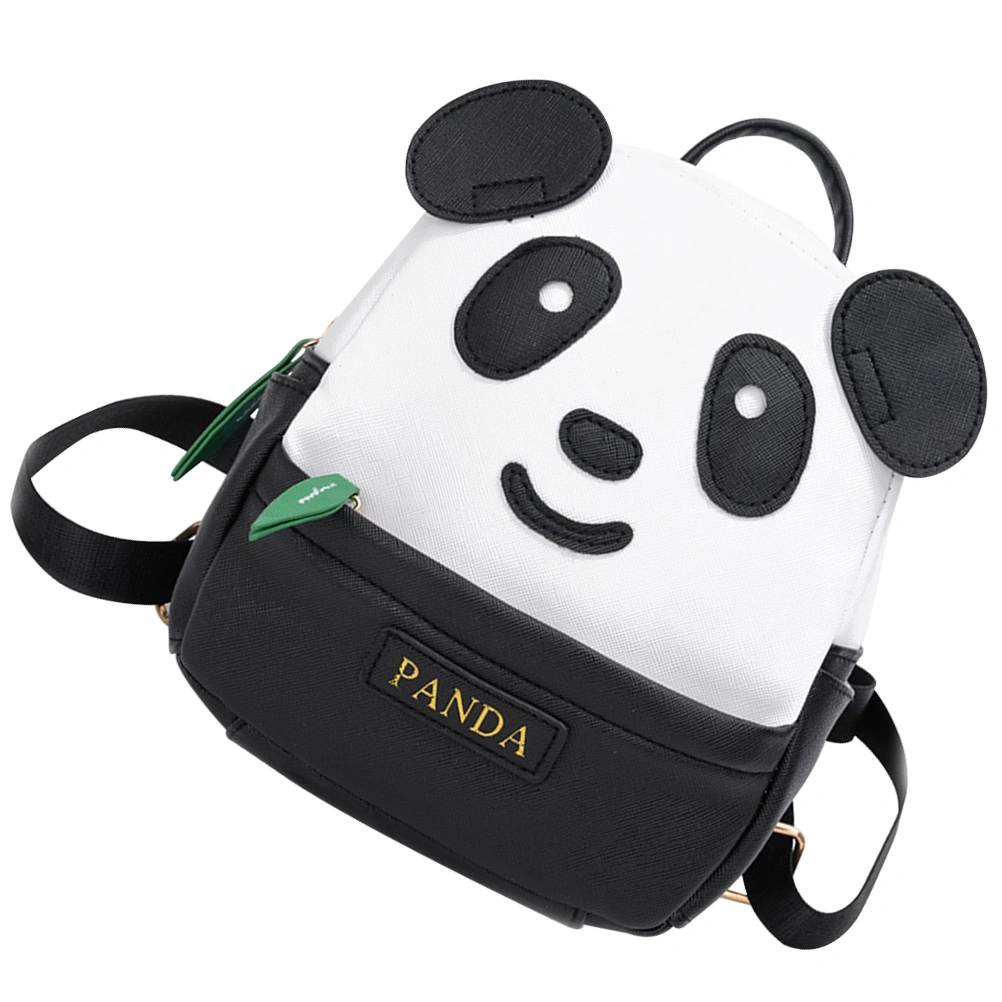 Cartoon Panda Pattern Lovely Travel Backpack Rucksack School Bag Shoulders Bag for Boys Girls (Large Size, Black)