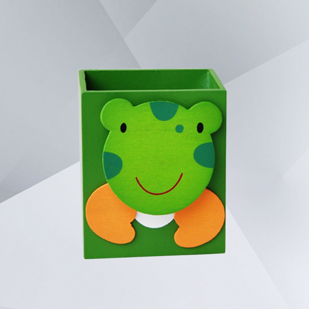 Cartoon Desktop Pen Pencil Holder Stationery Organizer for Home Office School Use (Green Frog)