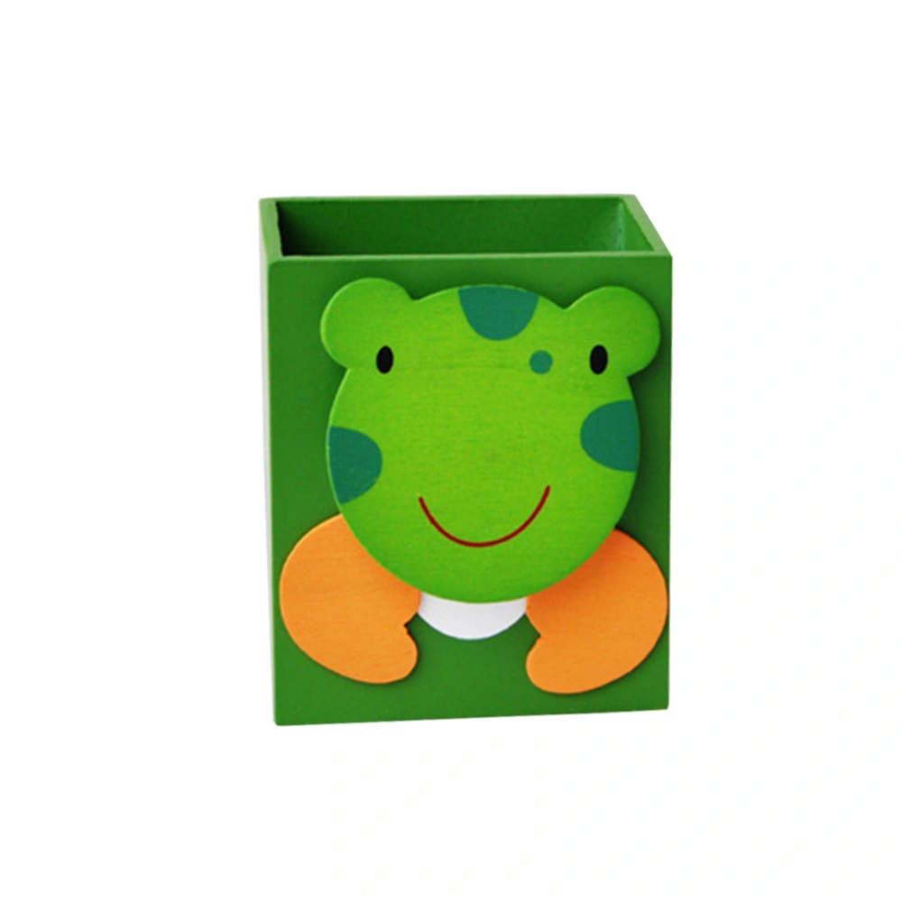 Cartoon Desktop Pen Pencil Holder Stationery Organizer for Home Office School Use (Green Frog)