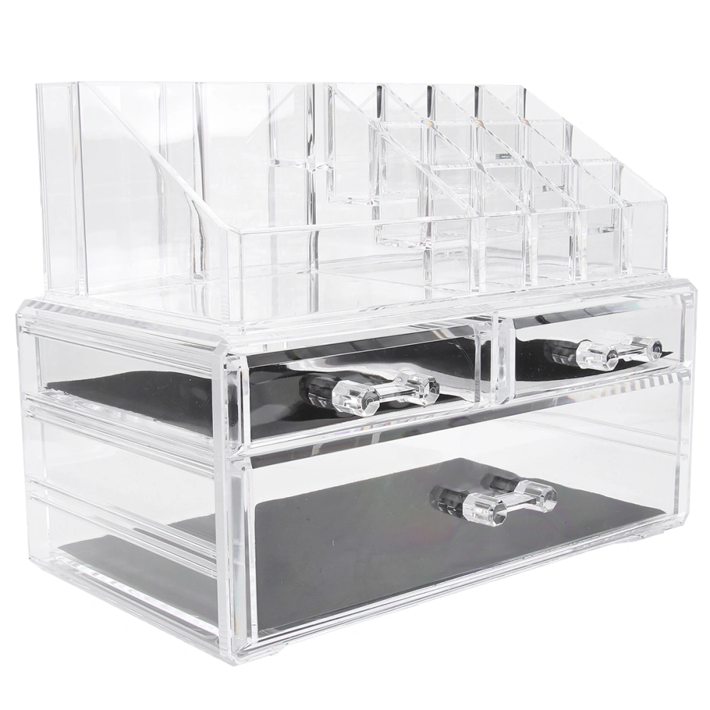 Transparent Cosmetics Storage Case Multi-layer Drawer Type Storage Box White