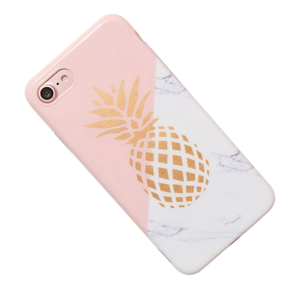 Phone Cover Slim TPU Case Pineapple and Marble Pattern Color Matching IMD Protector Shell for iPhone 8 / 7