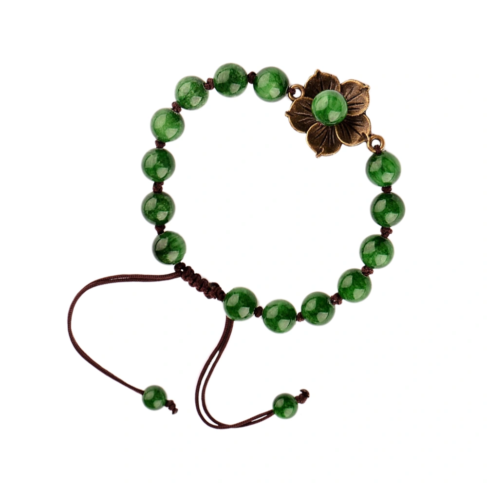 Flower Simple Handmade Bracelets Green Beaded String Ethnic Jewelry