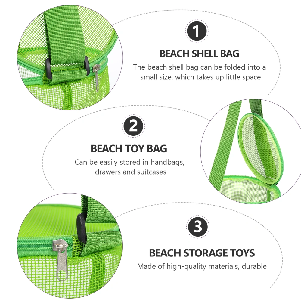 1Pc Large Beach Pouches Mesh Toys Storage Bag Breathable Seashell Storage Bag